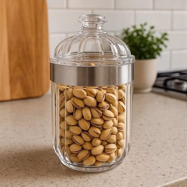 Orsina Maison by Premier Medium Acrylic Canister in Silver, W/D/H: 10 x 10 x 18 cm – 2