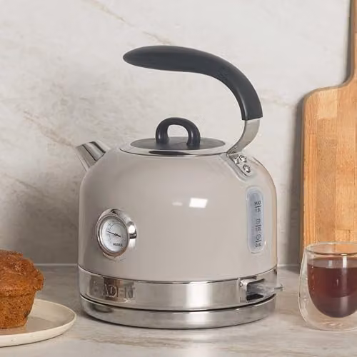 Haden Jersey Stainless Steel Rapid Boil Electric Kettle with Limescale Filter, 1.5 l, Beige – 2