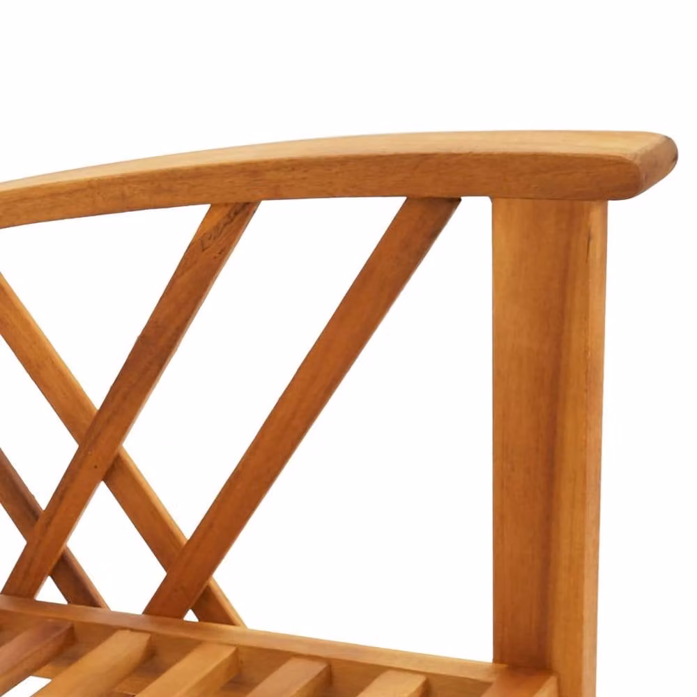 Berkfield Home Beautiful Garden Chairs, Set of 2, Oiled Brown Solid Acacia Wood – 4