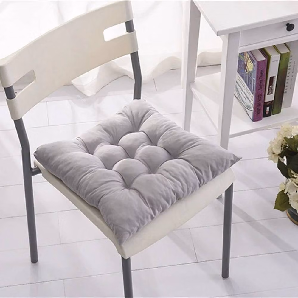 Kelvenix Grey Tie-on Dining Chair Seat Pad Cushions, Set of 4 – 3
