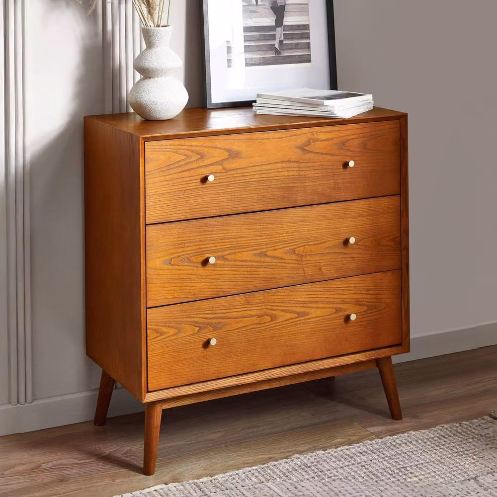 Cheshire Calder 3 Drawer Chest in Brown Ash Wood – 3