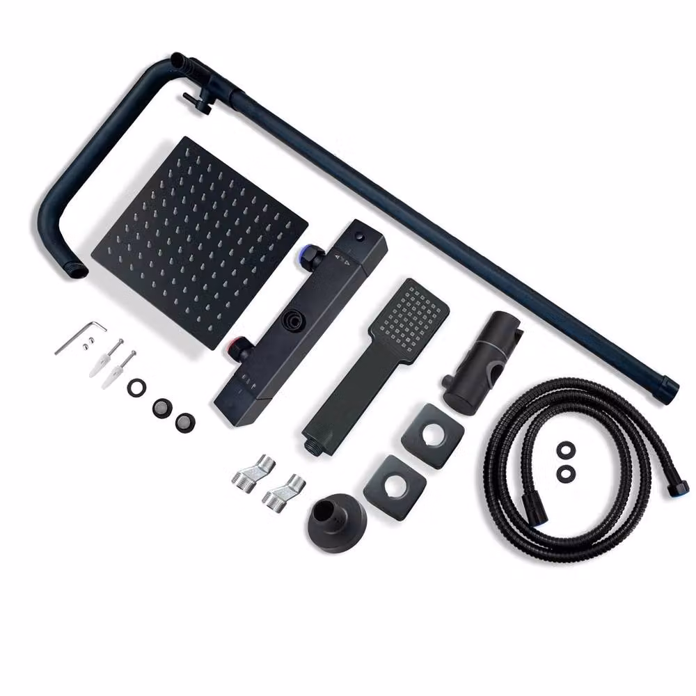SPETLEK Matt Black Thermostatic Exposed Shower Mixer – 3