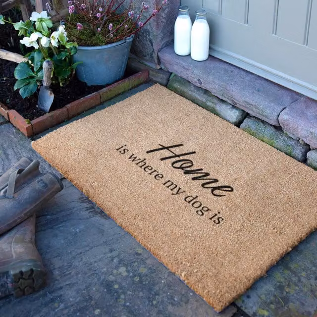 Artsy Mats Home Is Where My Dog Is Coir Doormat, Brown, W: 90 cm, D: 60 cm – 1