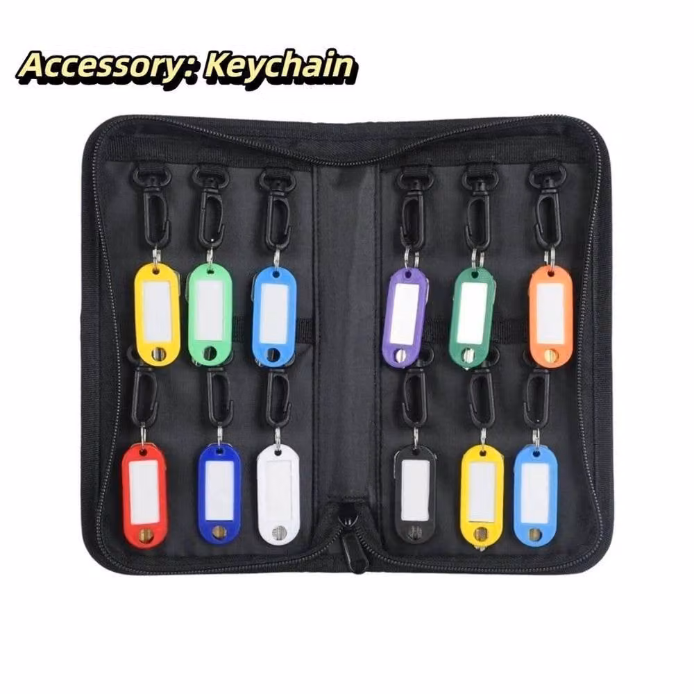 NESTLUNE 12 Key Zippered Key Case Organizer, Waterproof and Fireproof, Black – 4