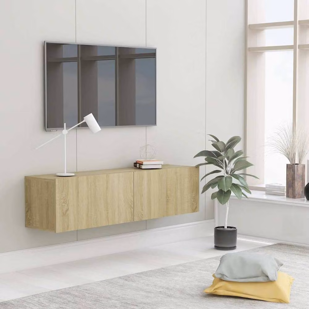 Berkfield Home Sonoma Oak TV Cabinet in Brown and Multicolour, W/D/H: 120 x 30 x 30 cm – 2