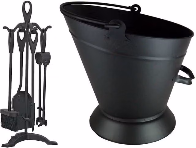 FLAVORA Black Waterloo Bucket with 5 Piece Companion Set