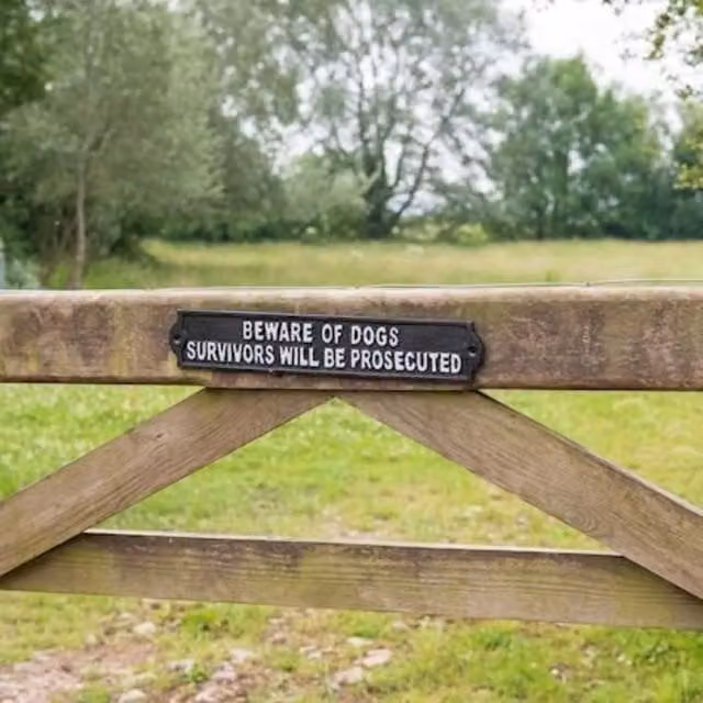 KDMD Beware of Dogs Sign in Black