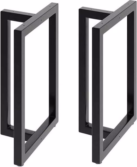 KORVIXA Industrial Rustic Steel Table Legs, Black, W/D/H: 7 x 75 x 75 cm