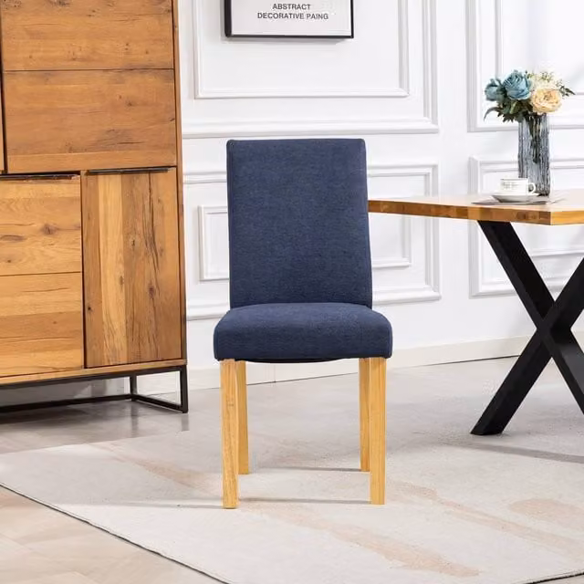 Artemis Home Almont Blue Fabric and Wood Dining Chairs, Set of 2