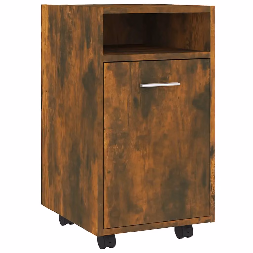 Berkfield Home Side Cabinet with Wheels in Smoked Oak Brown, W/D/H: 33 x 38 x 60 cm – 2