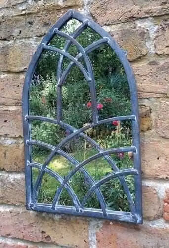 Inspirational Gifting Shillington Arched Window Mirror in Grey, W/H: 40 x 24 cm – 1