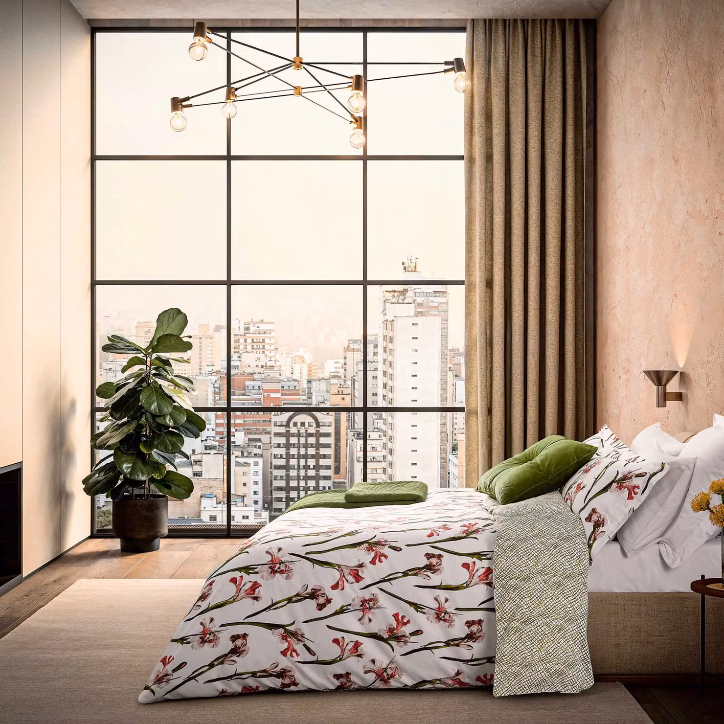 Ted Baker Wild Iris Reversible Cotton Mako Satin Duvet Cover and Pillowcase Set, Multicolour and White, W: 140 cm, H: 200 cm – 2