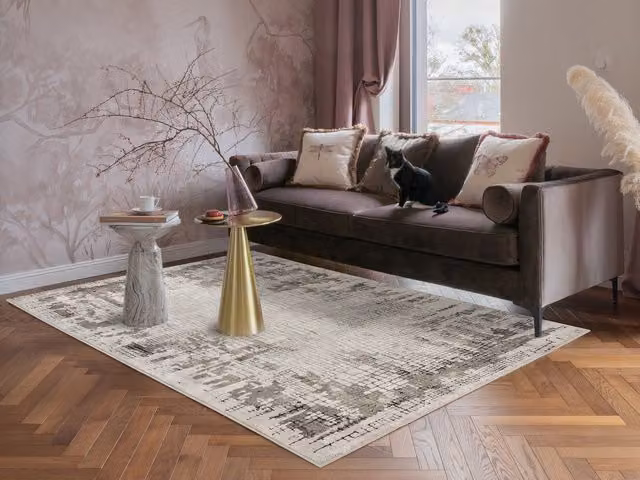 Desire Rugs Grey Modern Abstract Living Room Area Rug, W: 170 cm x D: 120 cm x H: 1.2 cm