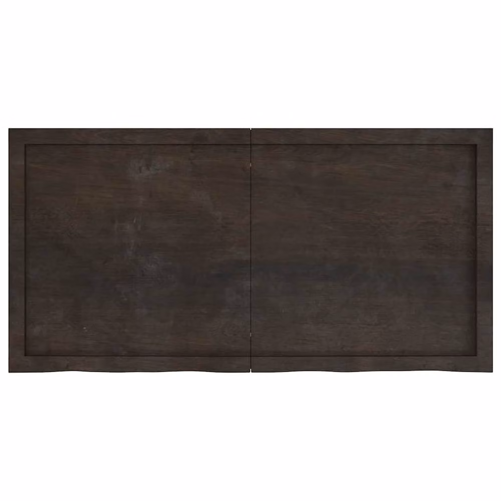 Berkfield Home Table Top in Dark Grey Treated Solid Wood Oak, W: 120 cm, D: 60 cm – 3