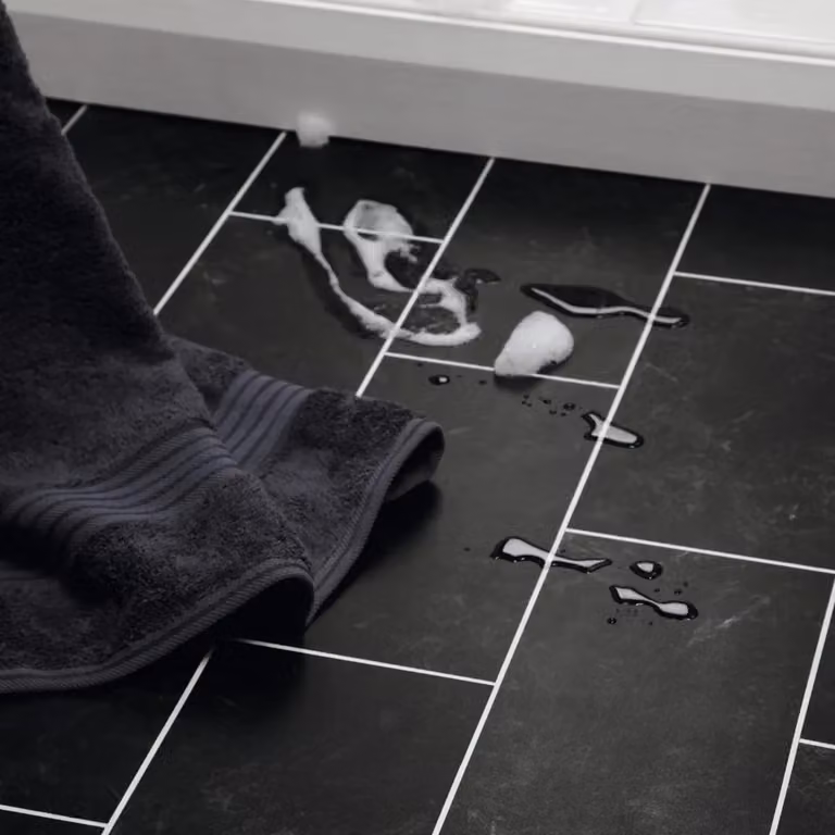 Vinyl Flooring UK Colonia Glue-Down Wood Look Luxury Vinyl Tile Plank in Black, 2mm Thick, Covers 3.34sqm