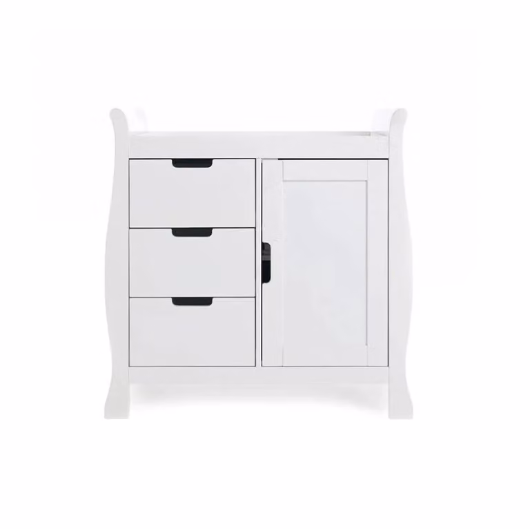 Obaby Stamford Closed Changing Unit in White with 3 Drawers and 1 Door