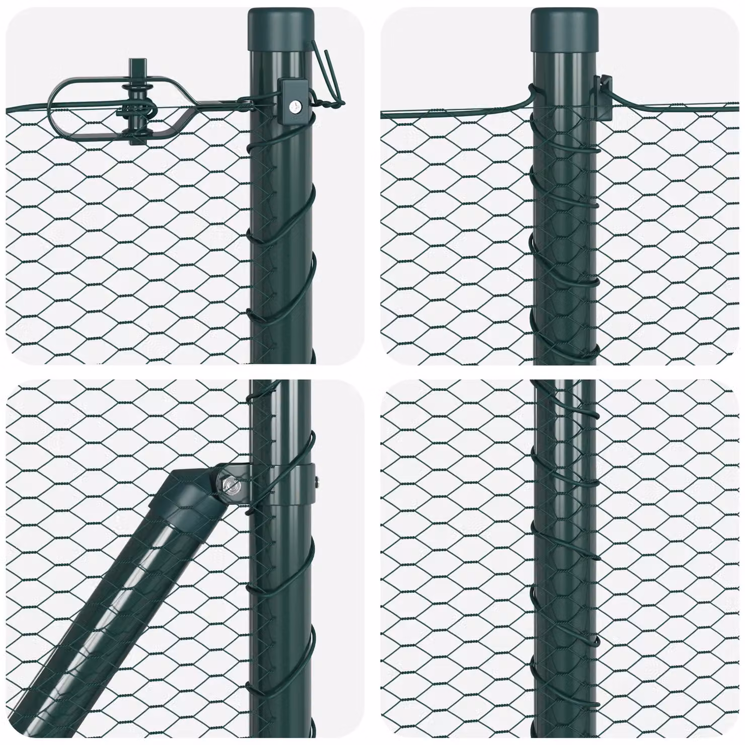 Berkfield Home Green Steel Hexagon Fence, 0.4 x 50 m – 4