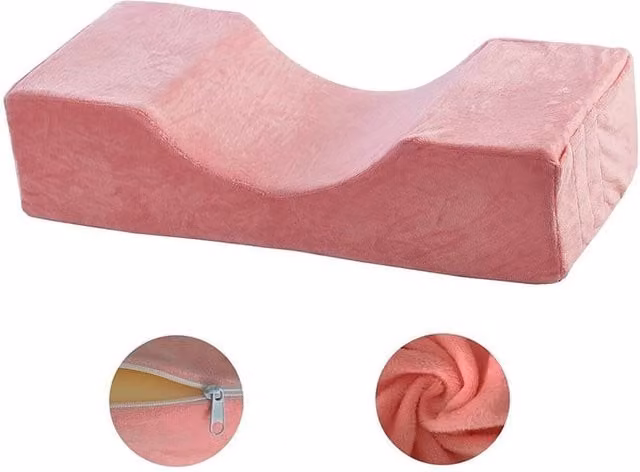 VOGREX Pink Professional Eyelash Extension Memory Foam Wedge Pillow – 1