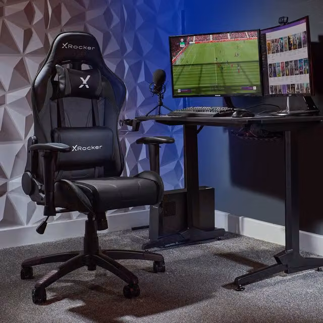 X Rocker Agility Junior Gaming Chair in Black Synthetic Leather