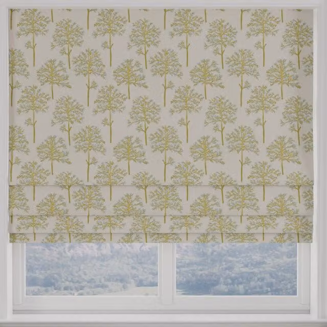 Terrys Amersham Made to Measure Blackout Roman Blind in Duckegg Blue Floral Polyester
