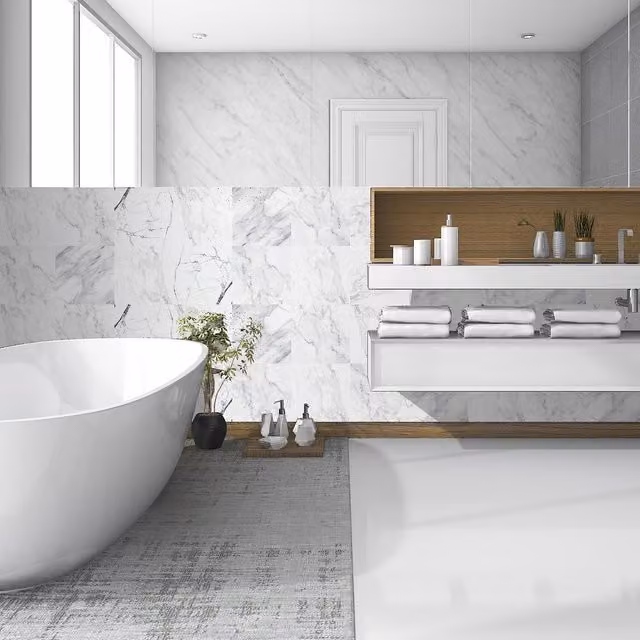 Walplus White Wall Tile Stickers
