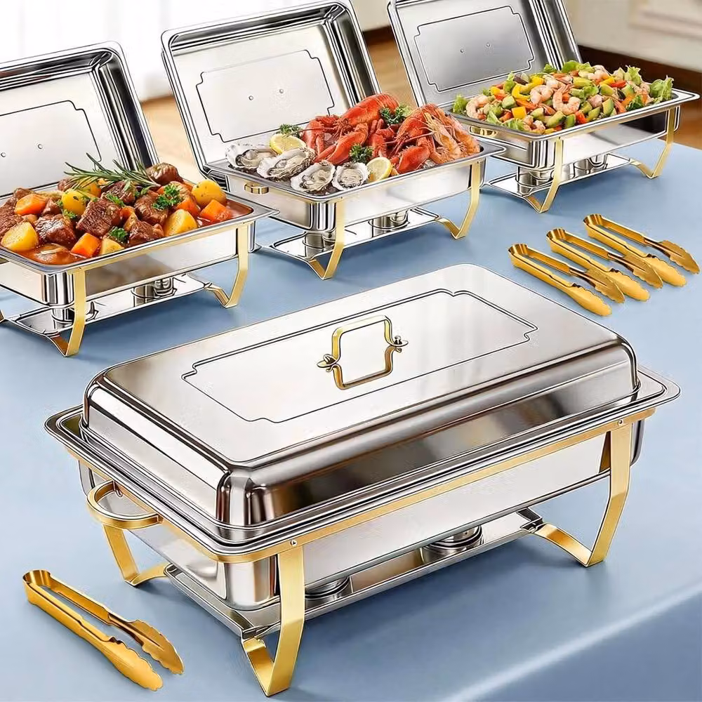 Ventryn 2 Pack Stainless Steel Chafing Dish Buffet Set in Silver – 5