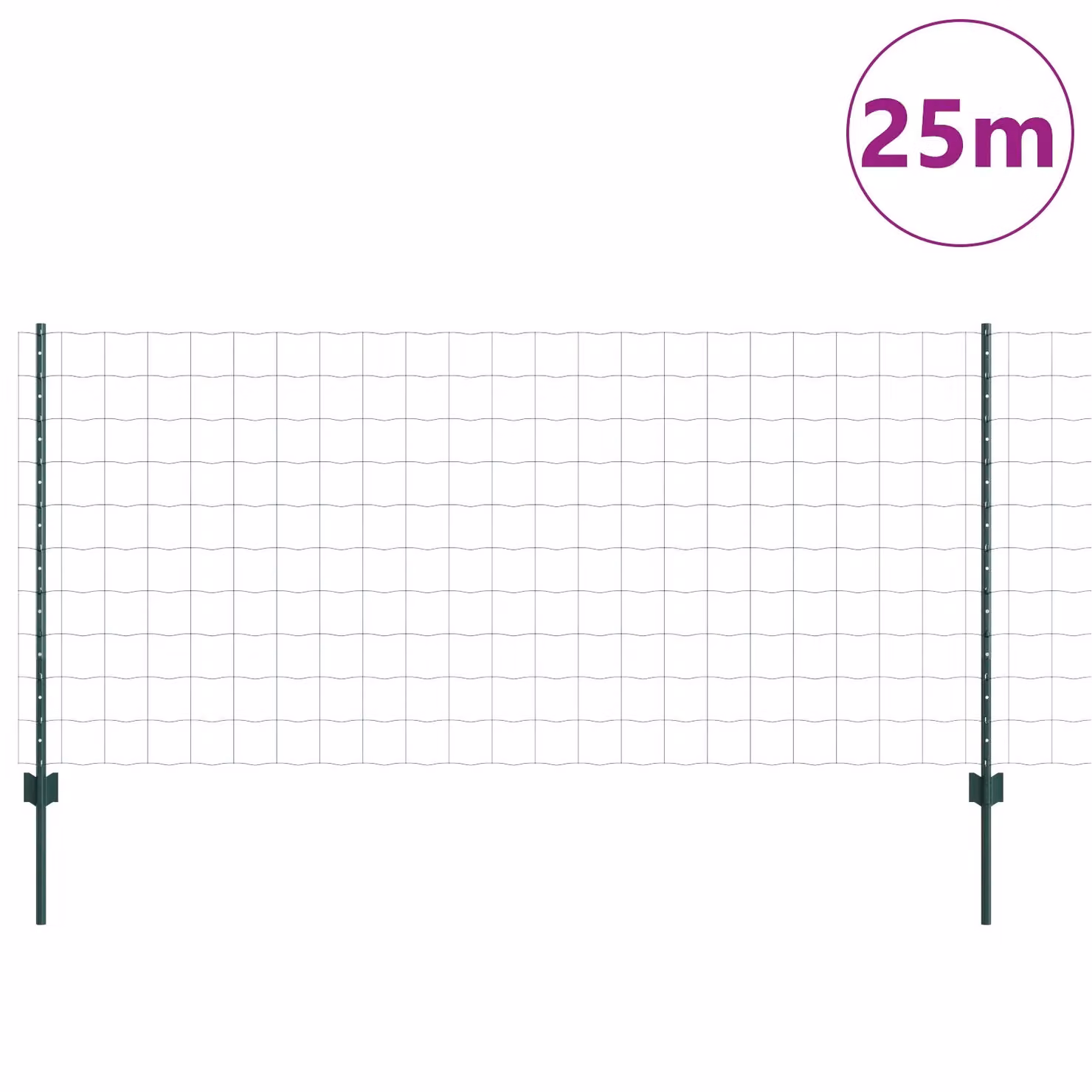 Berkfield Home Garden Green Steel Rectangular Fence Set of 2, H: 1 m, W: 25 m – 2