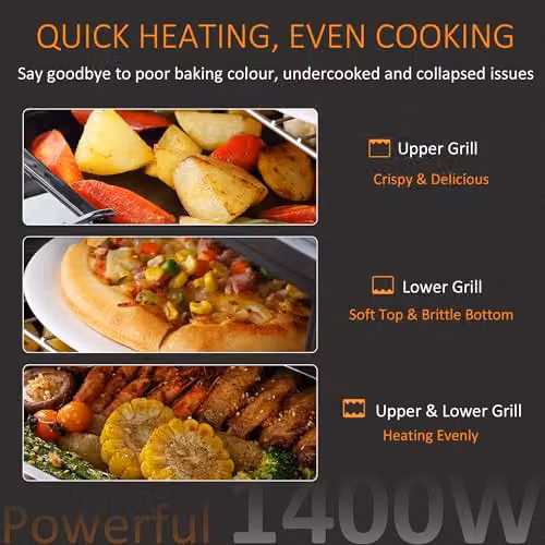 HOMCOM 16L Countertop Mini Oven with Grill and Timer, Silver – 6