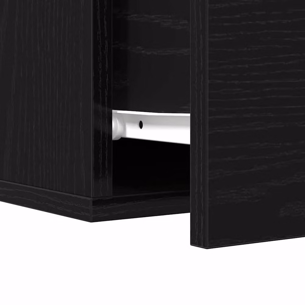 Berkfield Home Modern Wall-Mounted Bedside Cabinet in Black Oak, W/D/H: 35 x 35 x 20 cm – 4