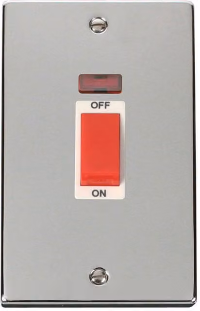 SE HOME White and Chrome Surface Mount 2 Gang Switch