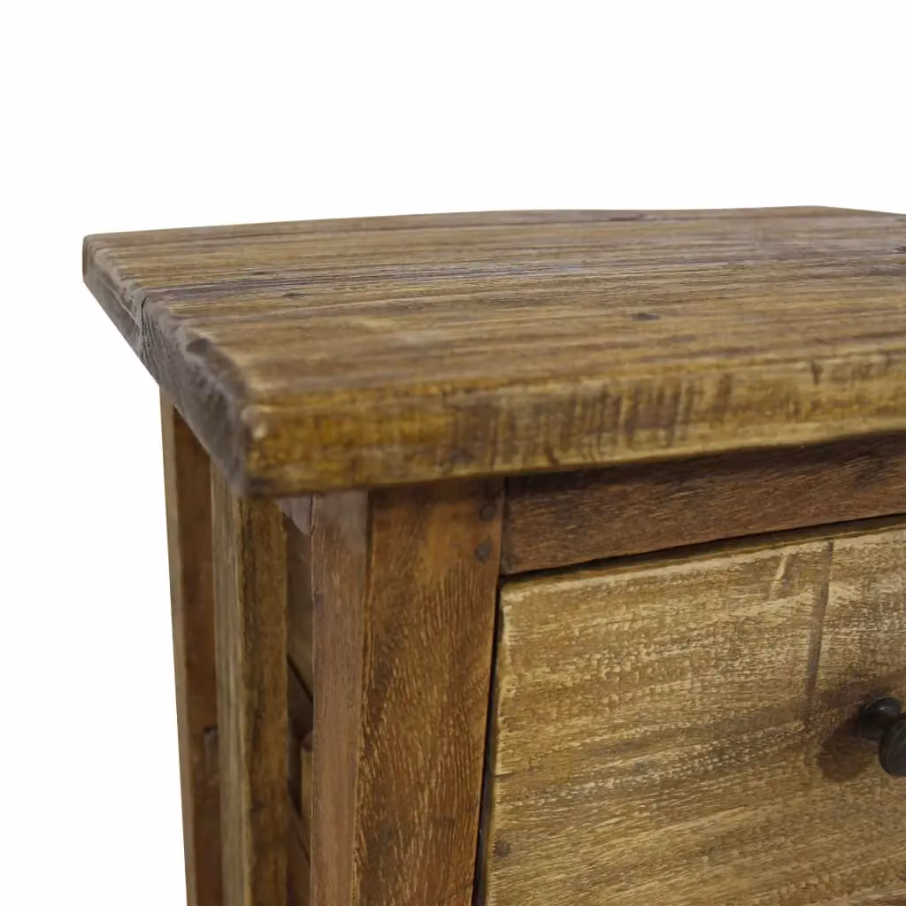 Berkfield Home Rustic Solid Reclaimed Wood Nightstand in Brown, W/D/H: 40 x 30 x 51 cm – 3