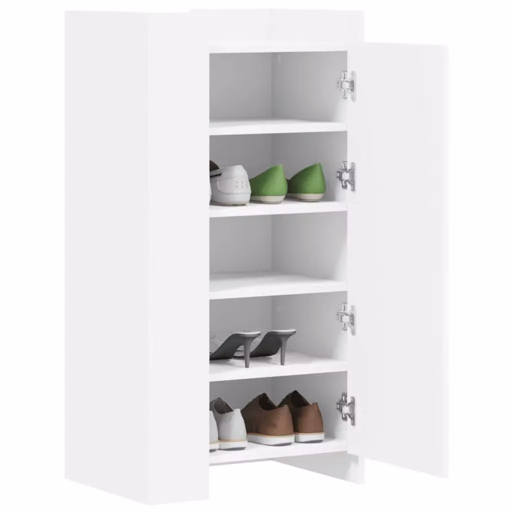 Berkfield Home White MDF Shoe Cabinet W/D/H: 52 x 37.5 x 100 cm – 2