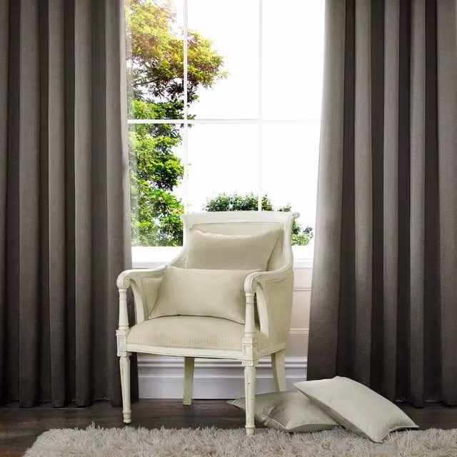 Terrys Made to Measure Blackout Fabric Curtain Panel in Grey