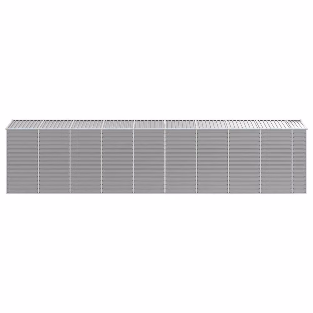 Berkfield Home Pent Garden Shed in Light Grey Galvanised Steel, W/D/H: 191 x 810 x 198 cm – 2
