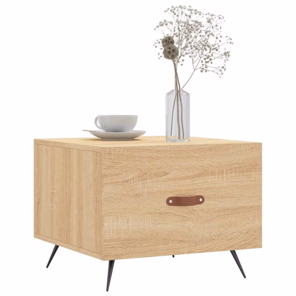 Berkfield Home Set of 2 Sonoma Oak Coffee Tables in Light Oak, W/D/H: 50 x 50 x 40 cm – 2