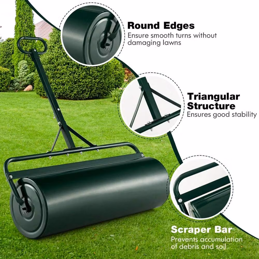 NESTLUNE Green Water or Sand-Filled Sod Roller with Detachable Metal Component – 5