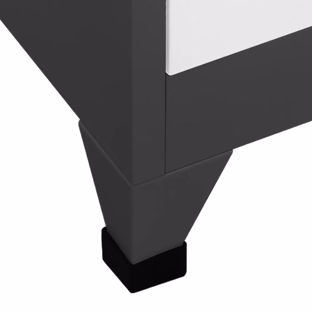 Berkfield Home Modern Steel Locker Cabinet in Anthracite, White and Black, W/D/H: 90 x 40 x 180 cm – 4