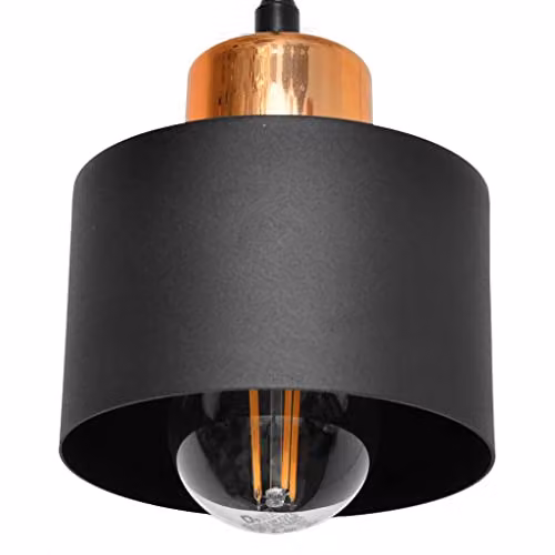 Netlighting Helam Edison Multi Arm Semi Flush Ceiling Light in Black and Copper, Diameter: 65 cm – 2