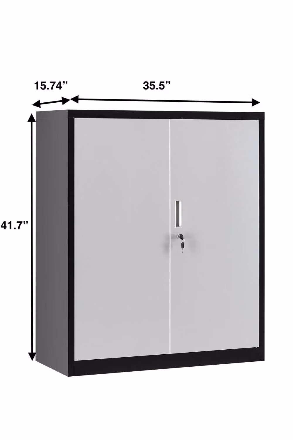 Moderna White Steel Storage Cabinet with Lock and 2 Adjustable Shelves, W/D/H: 80 x 40 x 106 cm – 5