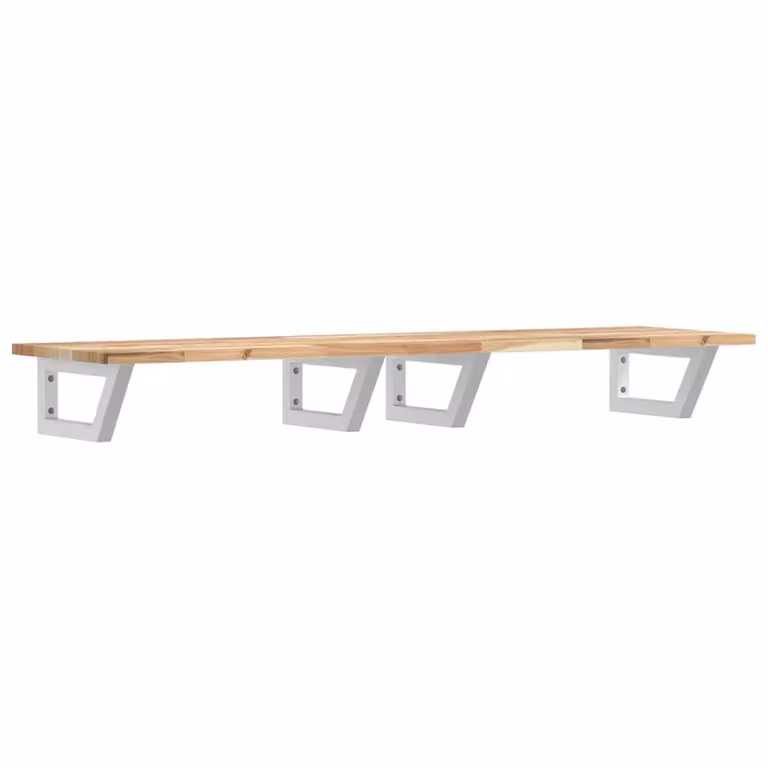 Berkfield Home Wall Mounted Basin Shelf in Brown Acacia Wood and Steel