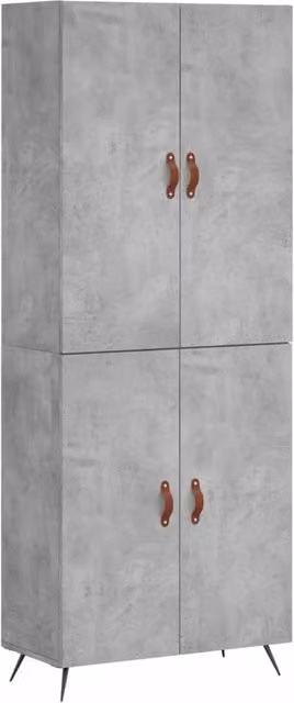 Berkfield Home Highboard in Concrete Grey, W/D/H: 69.5 x 34 x 180 cm – 1