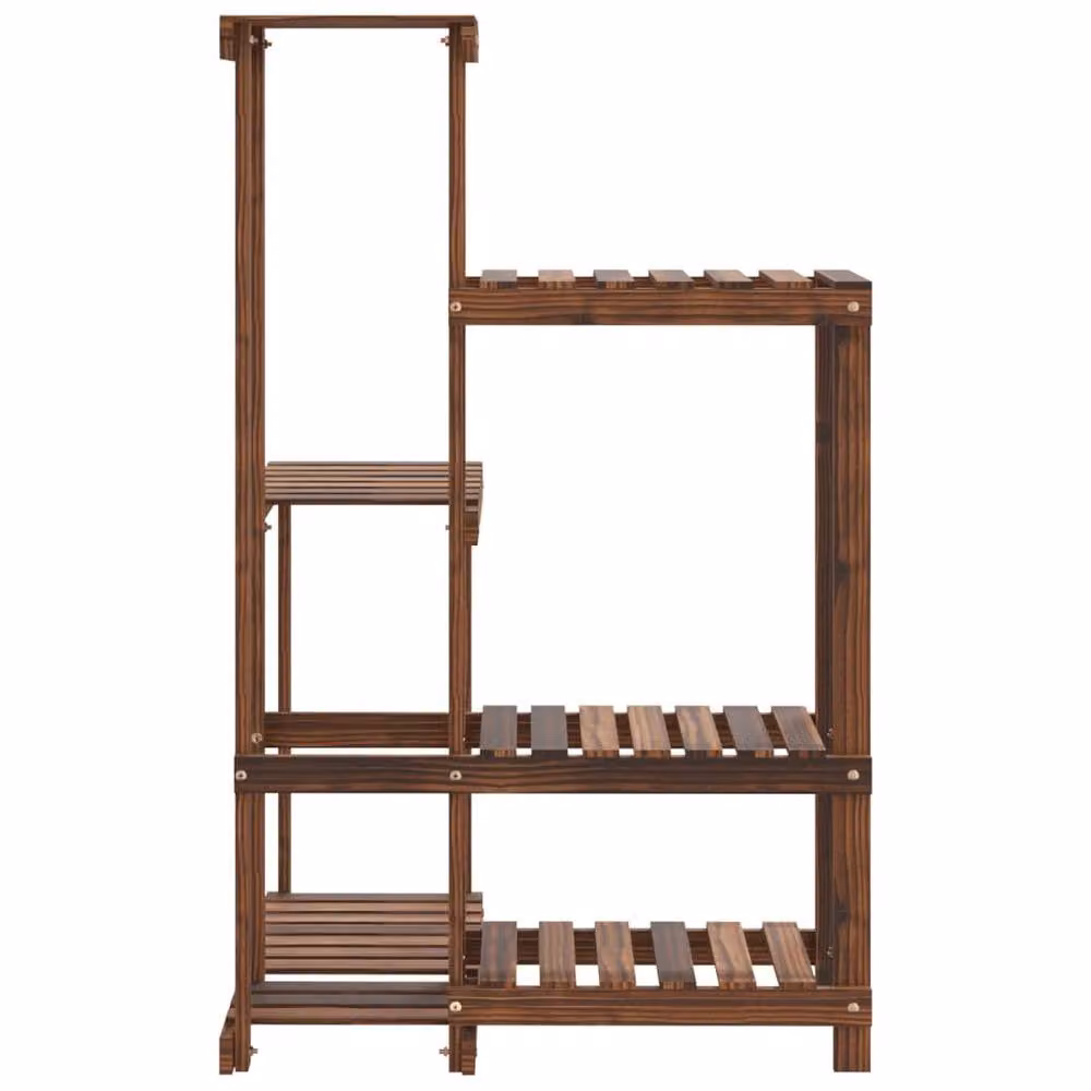 Berkfield Home Brown Solid Wood Flower Stand, W/D/H: 62.5 x 61.5 x 101.5 cm – 4
