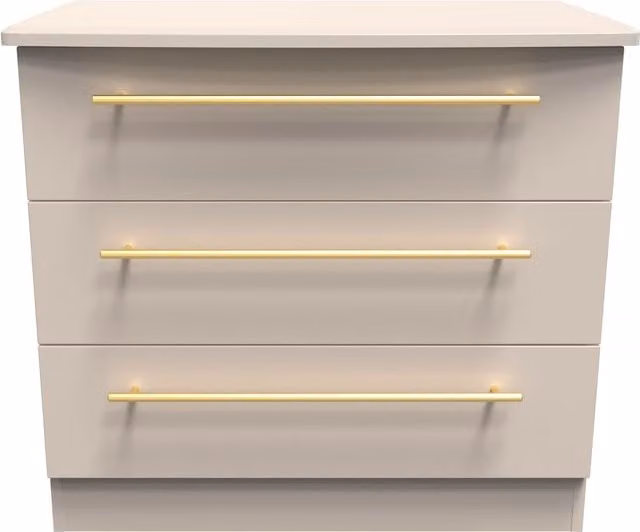 Helmsley 3 Drawer Chest in Taupe Beige, Ready Assembled – 1