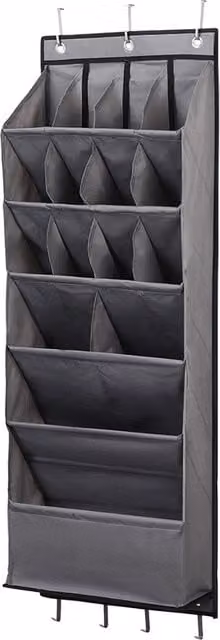 Living and Home Door Hanging Shoe and Bag Organiser in Grey