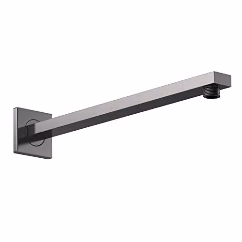 nuie ARM713 Windon Modern Square Wall Mounted Rectangular Shower Arm, Brushed Pewter