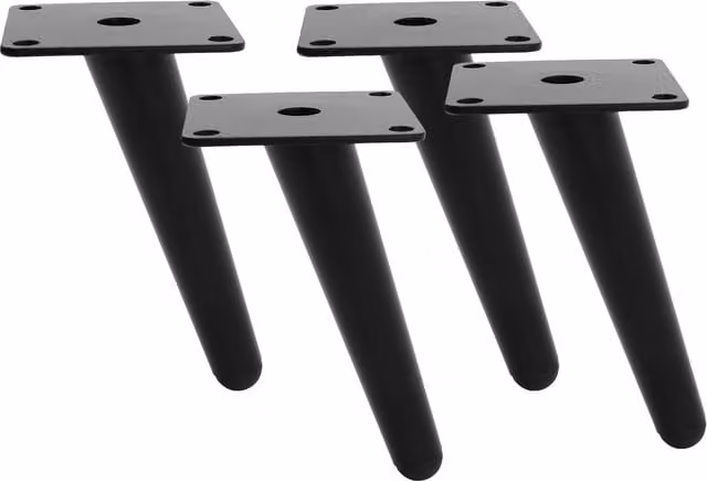 Livingandhome Modern Matt Black Metal Furniture Legs, Height: 17 cm