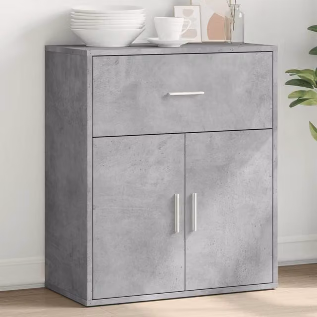 Berkfield Home Sideboard in Concrete Grey, W/D/H: 60 x 31 x 70 cm – 1