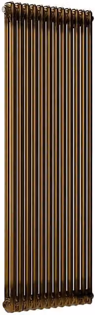 Lux Heat Vertical Column Radiator in Brass Lacquer, H: 150 cm x W: 56 cm