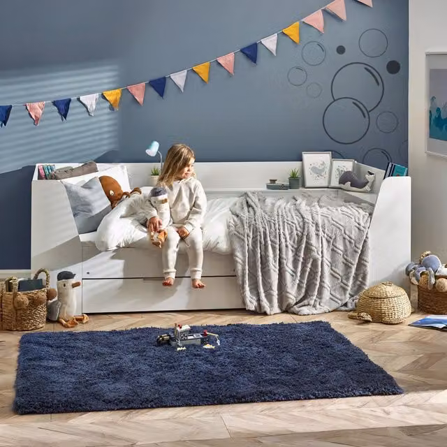 Julian Bowen Cyclone Modern Childrens Daybed with Drawers, White