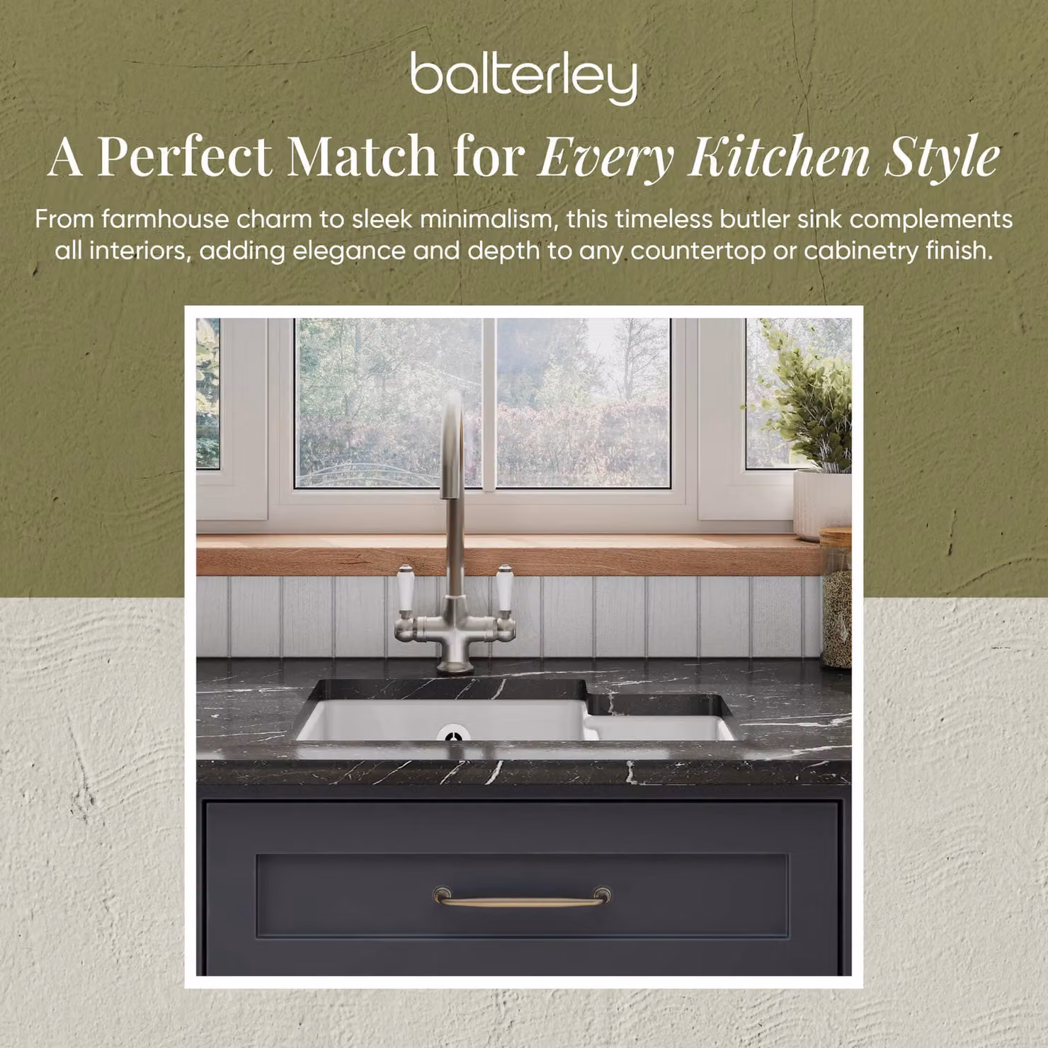 Balterley White Ceramic 1.5 Bowl Left Hand Undermount Kitchen Sink, Width: 45.7 cm – 5